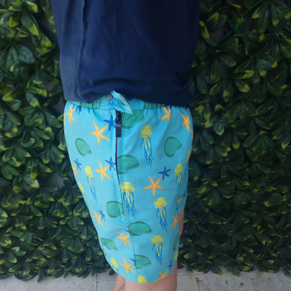 Spikey Blue Ultra Zips | Adaptive Boardshorts for Kids | Safe, Fun, & Inclusive Design