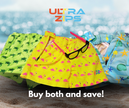 Ultra Zips Boardshorts & Slap Band Sunglasses Combo - SAVE $5.00!